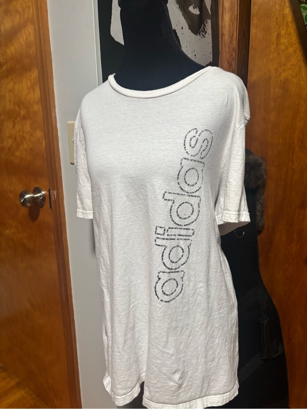 adidas White Crewneck Logo Tee